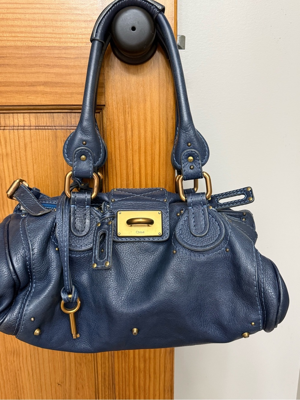 Chloe Navy Vintage Rare Paddington Bag